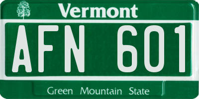 VT license plate AFN601