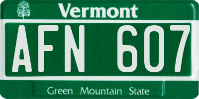 VT license plate AFN607