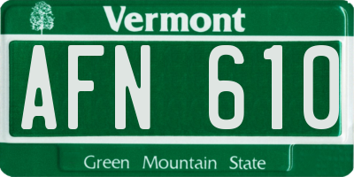 VT license plate AFN610