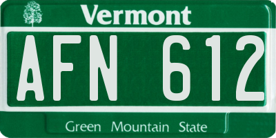 VT license plate AFN612