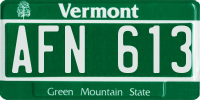 VT license plate AFN613