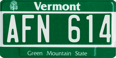 VT license plate AFN614