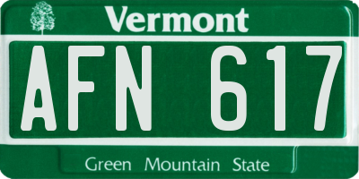VT license plate AFN617