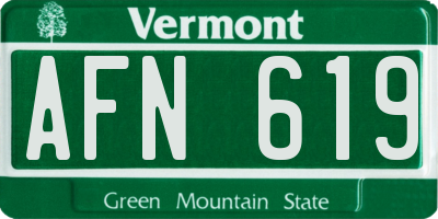 VT license plate AFN619