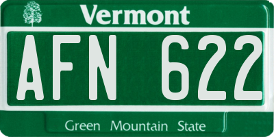 VT license plate AFN622