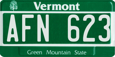VT license plate AFN623