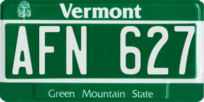 VT license plate AFN627