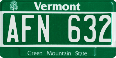 VT license plate AFN632