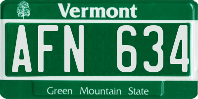 VT license plate AFN634