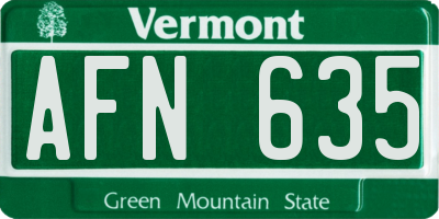 VT license plate AFN635