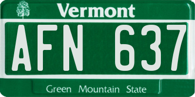 VT license plate AFN637