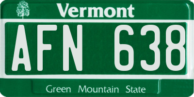 VT license plate AFN638