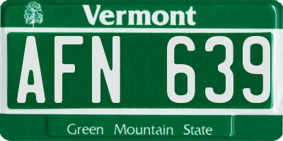 VT license plate AFN639