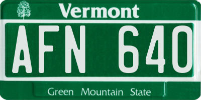VT license plate AFN640