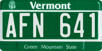 VT license plate AFN641