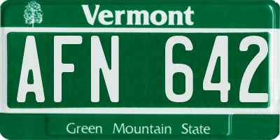 VT license plate AFN642