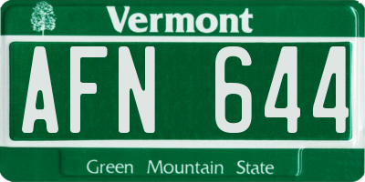 VT license plate AFN644