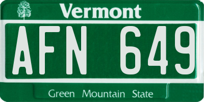 VT license plate AFN649