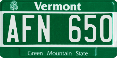 VT license plate AFN650