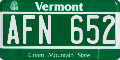 VT license plate AFN652