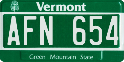 VT license plate AFN654