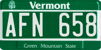 VT license plate AFN658