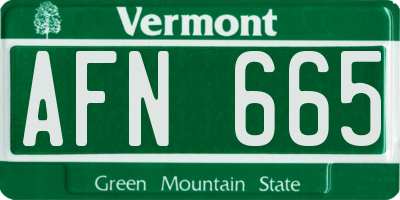 VT license plate AFN665