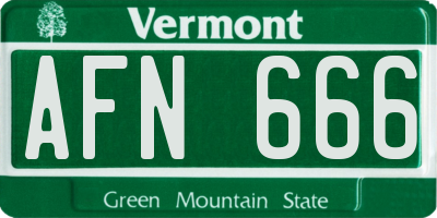 VT license plate AFN666
