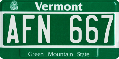 VT license plate AFN667