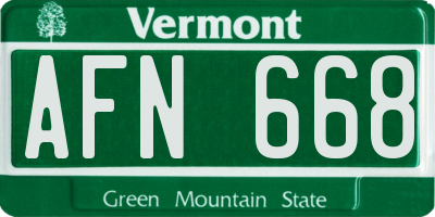 VT license plate AFN668