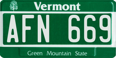 VT license plate AFN669
