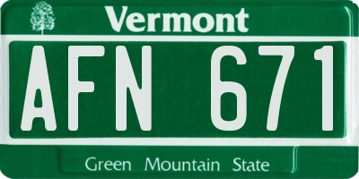 VT license plate AFN671