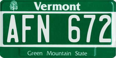 VT license plate AFN672