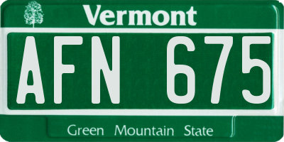VT license plate AFN675