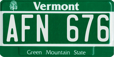 VT license plate AFN676