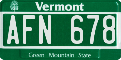 VT license plate AFN678