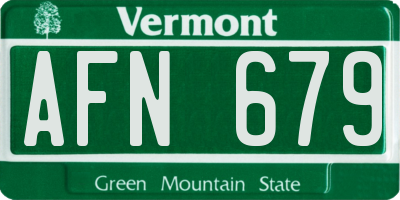 VT license plate AFN679