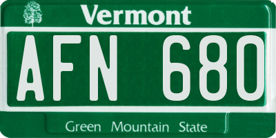 VT license plate AFN680