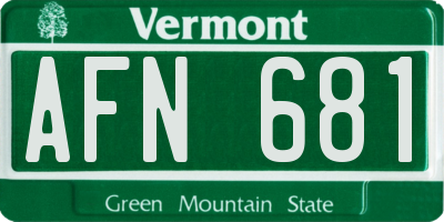 VT license plate AFN681
