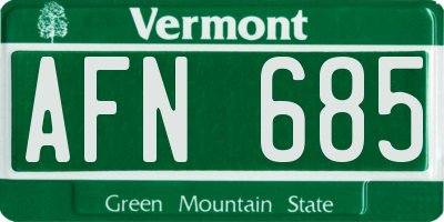 VT license plate AFN685