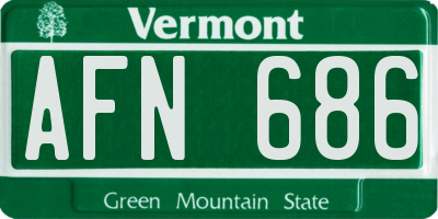 VT license plate AFN686