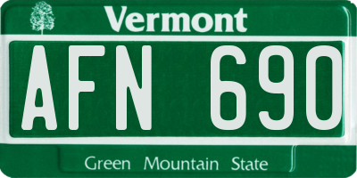 VT license plate AFN690