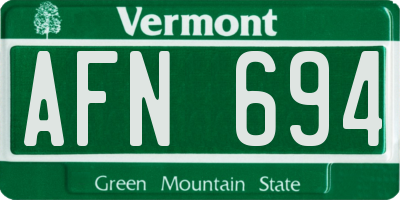 VT license plate AFN694