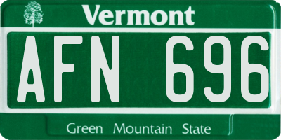 VT license plate AFN696