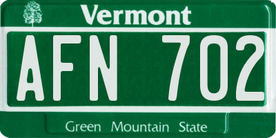 VT license plate AFN702