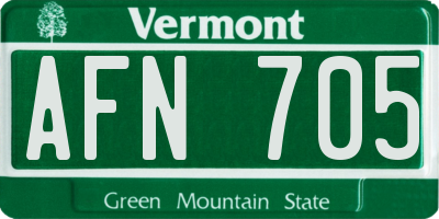 VT license plate AFN705