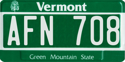 VT license plate AFN708