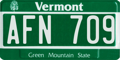 VT license plate AFN709