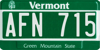 VT license plate AFN715