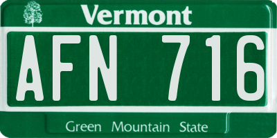 VT license plate AFN716